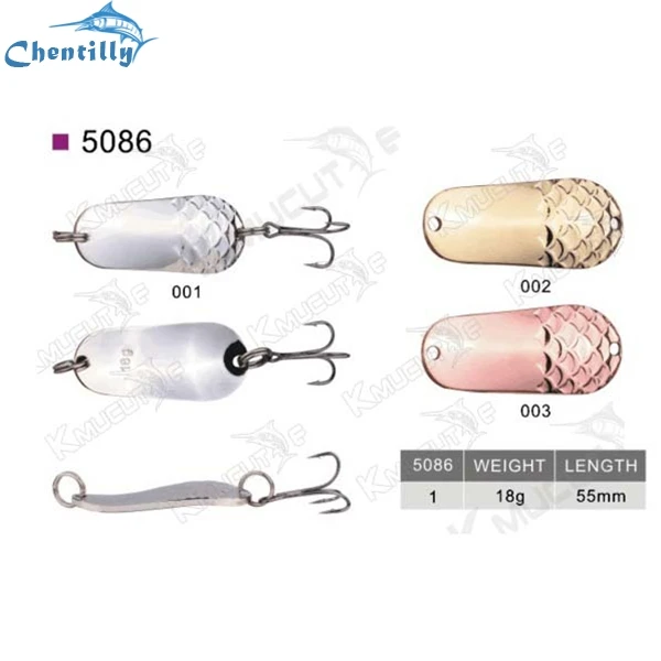 Short-time spoon lures for pike copper material