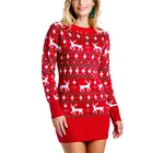High Quality New Arrival Latest Design Unisex Custom Women Christmas Red Sweater Dress