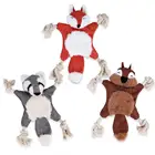 Interactive squeak sound pet toy plush tear resistant squirrel fox shape for dog