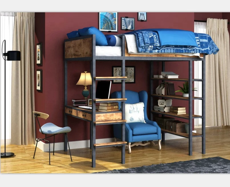 bunk bed with desk for adults