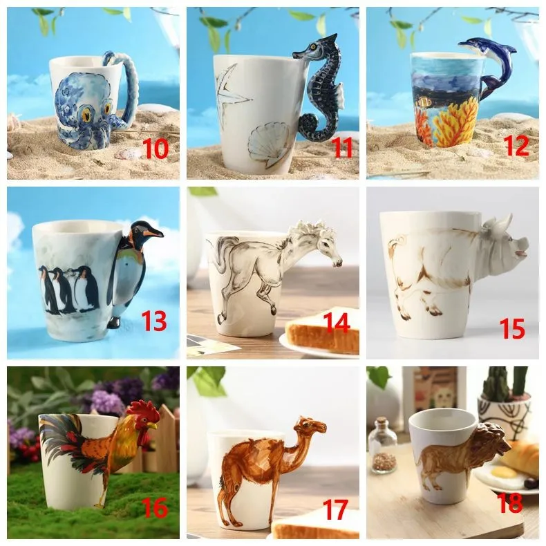 3d animal cup, ceramic animal hand painting ceramic mug,coffee mug