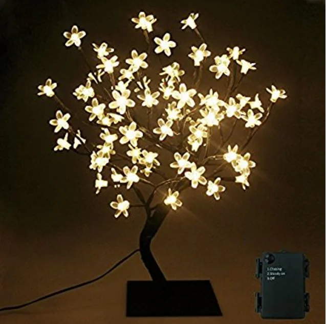 45cm Led Cherry Blossom Bonsai Tree Light With 48leds warm white color for indoor desk decoration