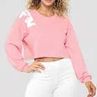 Polyester Cotton Sexys Long Sleeve Clothes Women Ladies Crop Top