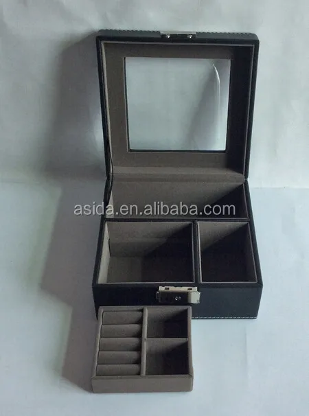 custom logo printed gift jewelry box packaging with window for