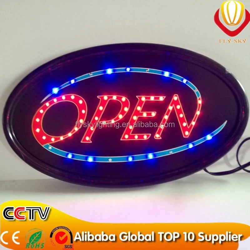 Large LED Open Sign Neon Bright for Restaurant Bar Club Shop Store Business  Oval
