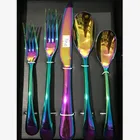 Set Stainless Steel Design Cutlery Set Beautiful Colors Rainbow Cutlery Set Stainless Steel Cutlery