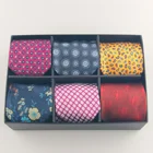 Business Wedding Ceremony Men Tie Set with Giftbox Cufflink Hanky