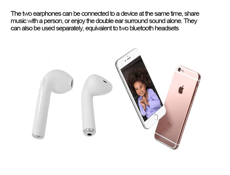 i7s TWS V5.0+EDR Wireless Blue tooth Earphones Music Sport Stereo Earbuds Headset With Mic For All Smart phone i9s i18 - ANKUX.COM