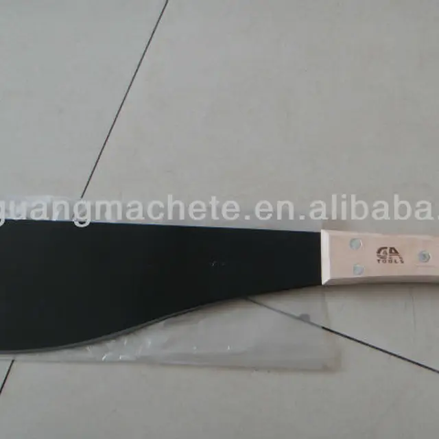 black polished crocodile heavy machete knife cutlass with wood