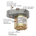 Low noise 65*48mm size 9v 12v 1000rpm electric dc brush reduction gear motor for automatic cooker