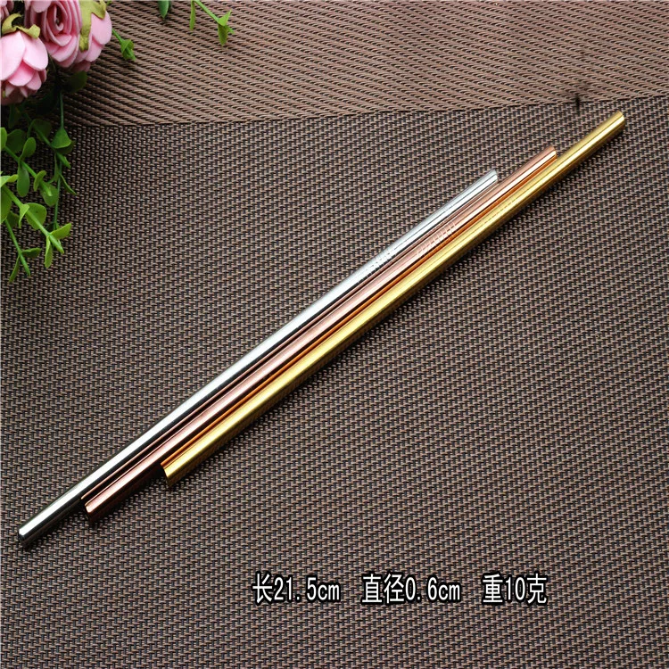 Stainless Steel Gold Plated Reusable Drinking Straws, FDA Passed Gold Metal Straws