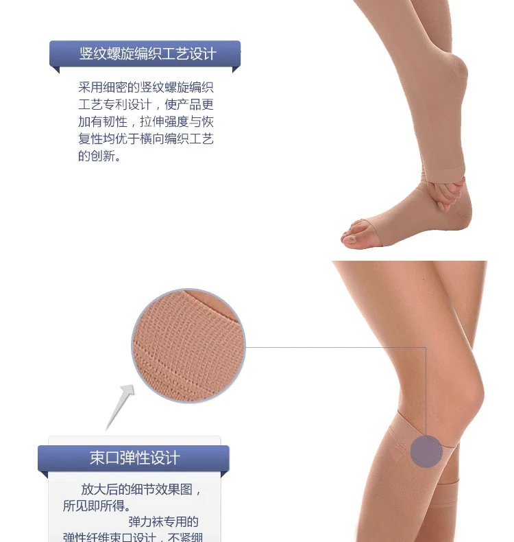 Compression Socks Knee-Hi Firm Support Open Toe Compression stockings 20-30mmHg#YLW-15
