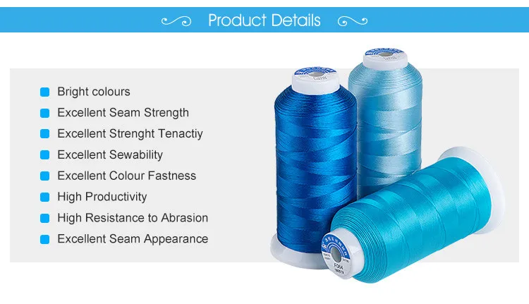 250D/3 80 tex 30 ticket China manufacturers industrial dyed sewing filament thread for shirts