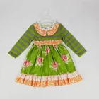 Peter Pan Collar Remake Floral Dresses Baby Clothing Fall Boutique Outfits Girl Child Dress
