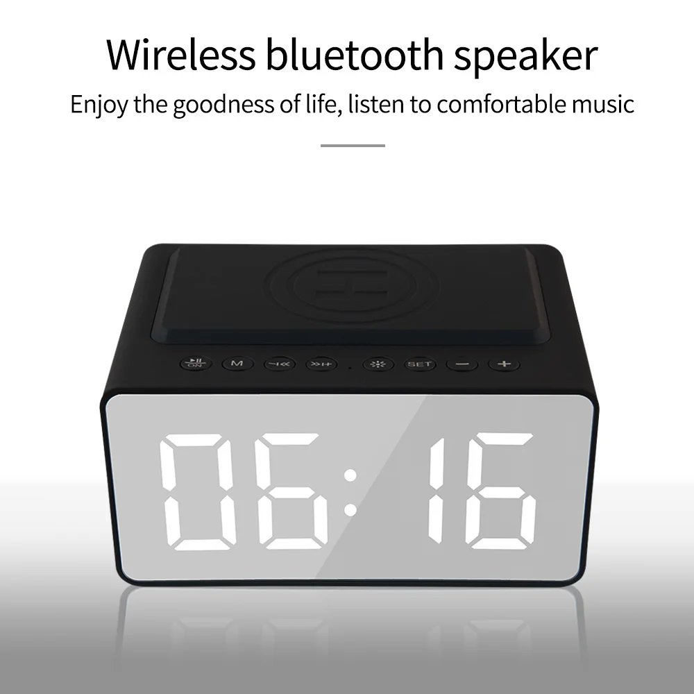 New product smart led speaker alarm clock wireless plastic bluetooth speaker with 2000mah power bank - ANKUX.COM
