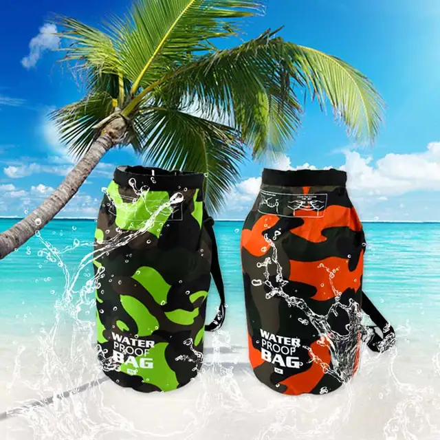 Toprank Custom Logo 5L PVC Waterproof Outdoor Foldable Beach Bean Pack Dry Bag Waterproof Dry Bag With Shoulder Strap