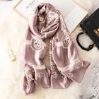 Wholesale 2018 hot sale skeleton shawl scarf wrap fashion 3colors classic skull print long soft woman chiffon scarf