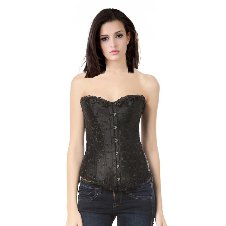 NEW Black White Wedding Sexy Waist Training Corsets Bustiers Embroidery Lace Up Corpete Corselet Gothic Plus Size Corset S-XL