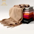 Women fashion shawls scarves winter knitted scarf plain wool pure kashmir pashmina shawls wool scarf