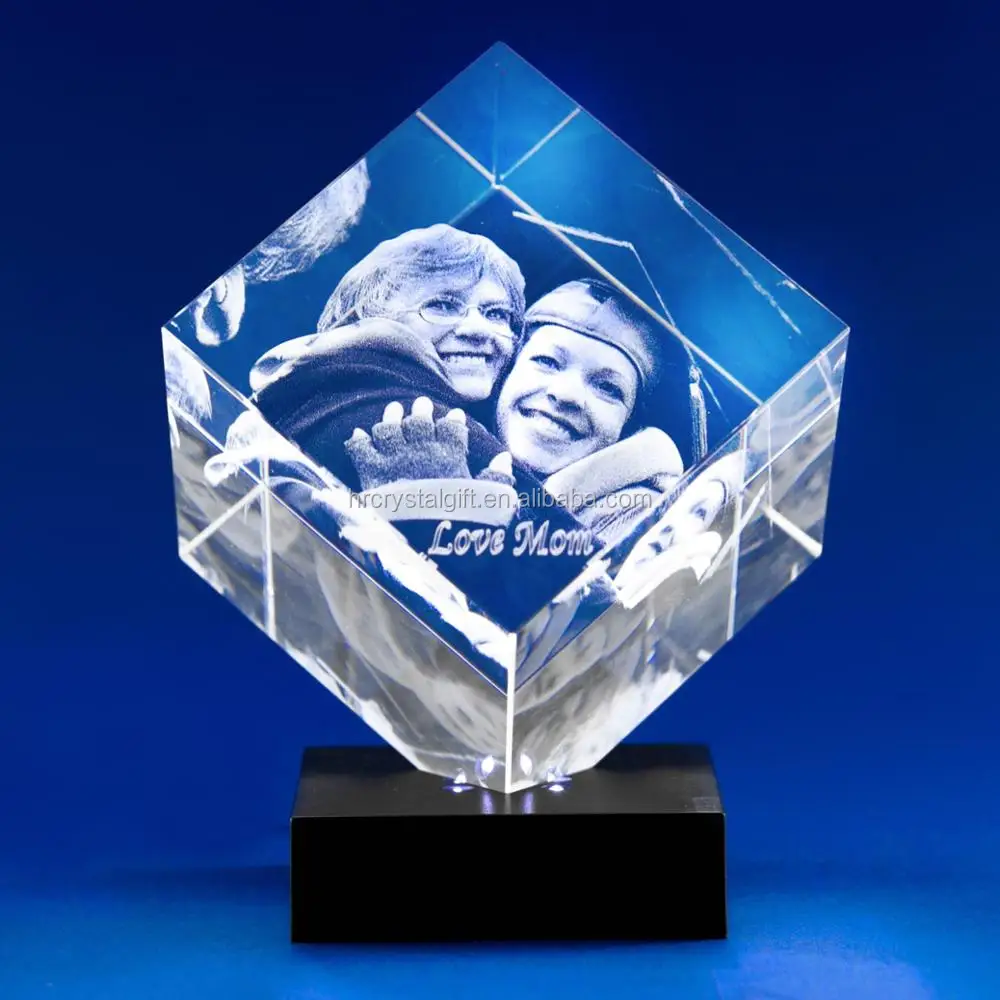 hot sale souvenir glass block/cube gift 3d laser