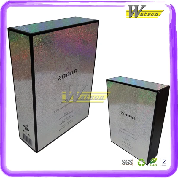 custom cardboard colorful gift packing box with light silver