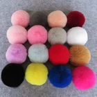 Wholesale faux rabbit fur ball colorful plush 8cm pompom