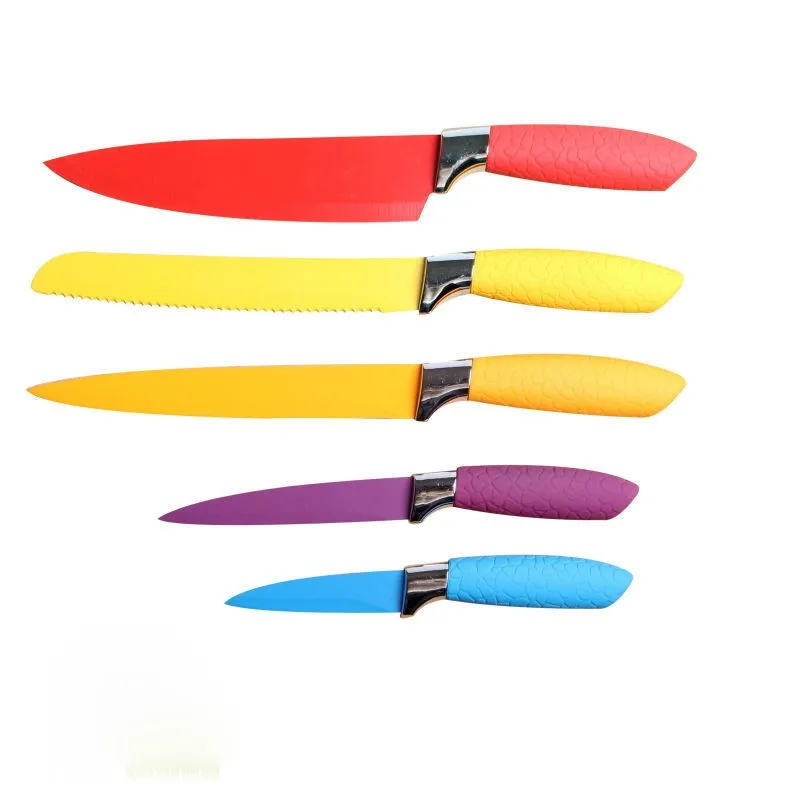 5pcs Color Swiss Line Knife Set,5 Pcs Nonstick Coating Royalty Line