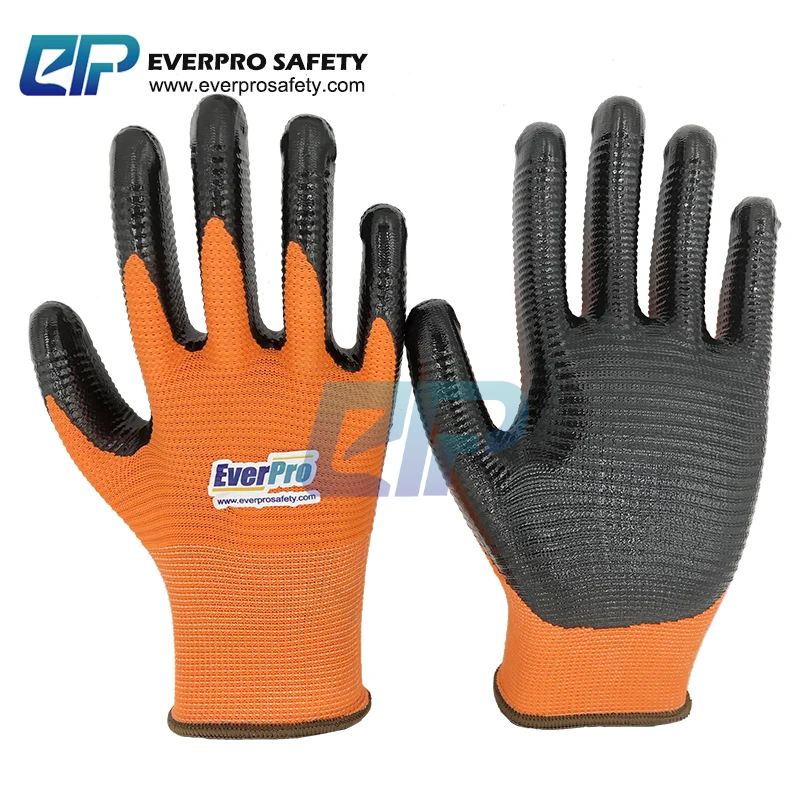 13G U3 Zebra Polyester/Nylon Shell Nitrile Coated Mechanical Work Gloves