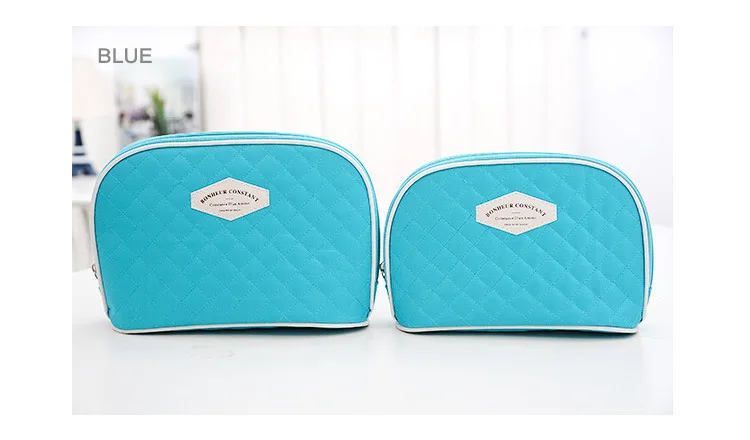 2014 Korean polyester traveling cosmetic bag set,large capacity diamond-type lattice makeup bag,2pcs/set