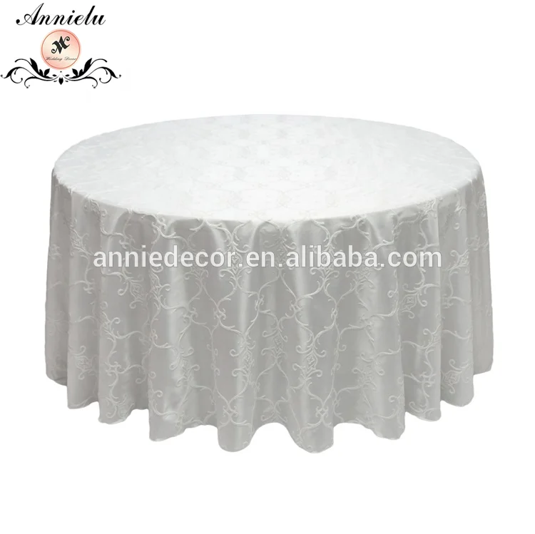 Hot Design embroidery table cloth banquet white table cloth