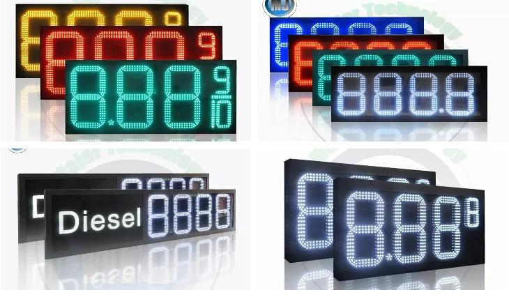 Alibaba Hot Sale RF Wireless Control Outdoor 12inch Red 8.88 9/10 LED Digital Number For Gas Station Price Display