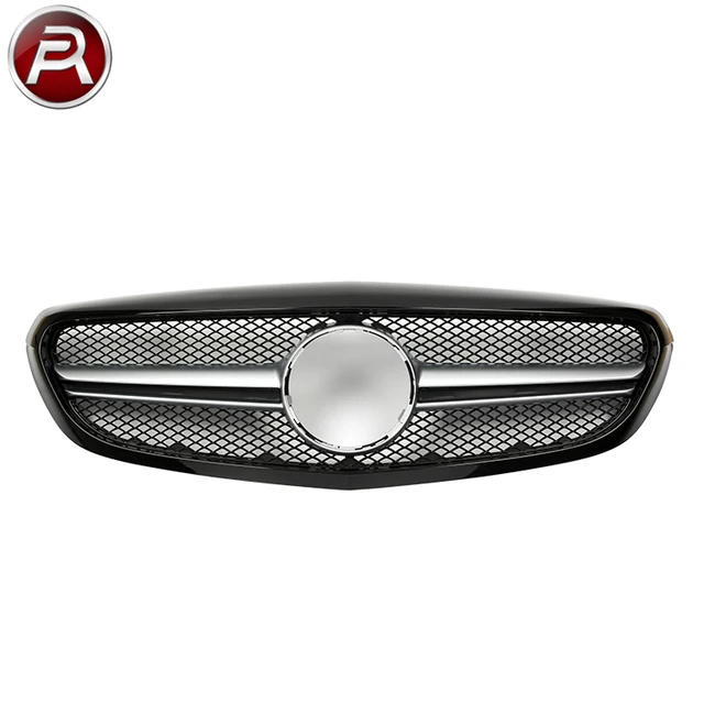 Diamond black / silver mercedes w205 amg body kit car front grille