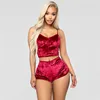 Fashion best sell bamboo velvet sexy pajama suit for women