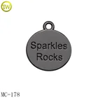 Alloy Black Charms Custom Black Nickle Engraved Jewelry Tags Metal Charms