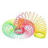 Rainbow Fashion Toys Child Colorful Rainbow Circle Folding Plastic Spring Coil Toy For Children's Creative Educational Toys
