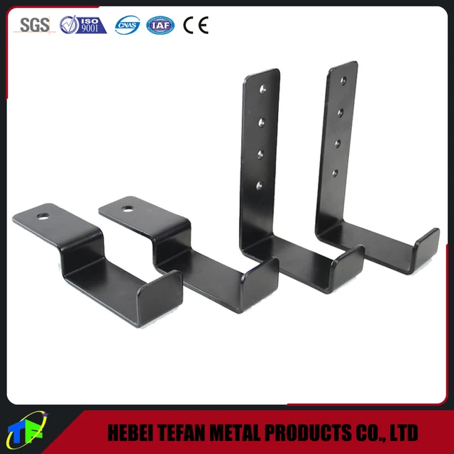 universal black powder steel square mounting brackets