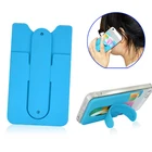 2019 factory wholesales mixture color flexible silicone mobile phone card holder