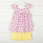 wholesales baby pink Bumble Bee and pink summer short set