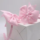 Children hair accessories flower skinny elastic hair strap kids cute pink flower headbands ribbon flower hair bands