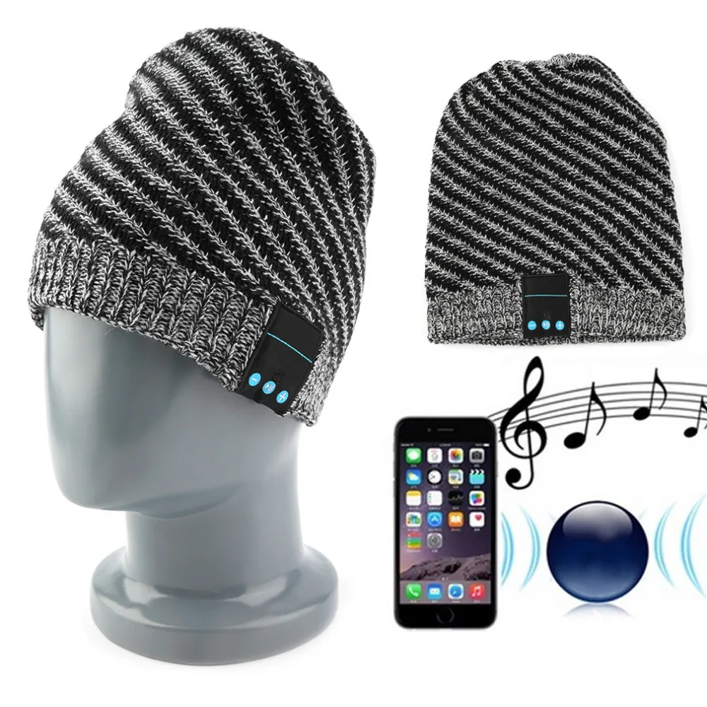 Warm Hoed Mini Draadloze Speaker Bluetooth Ontvanger Draadloze Bluetooth Muziek Knit Hoed met Handsfree Headset Oortelefoon Voor Telefoons