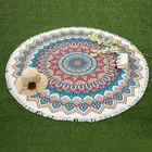 YX-06019 Good Quality microfiber Round Beach Pareo Wholesaler beach round towel beach 150*150 cm unicorn pattern