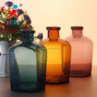 Mouth Blown Stained Color Modern Bubble Round Glass Vase