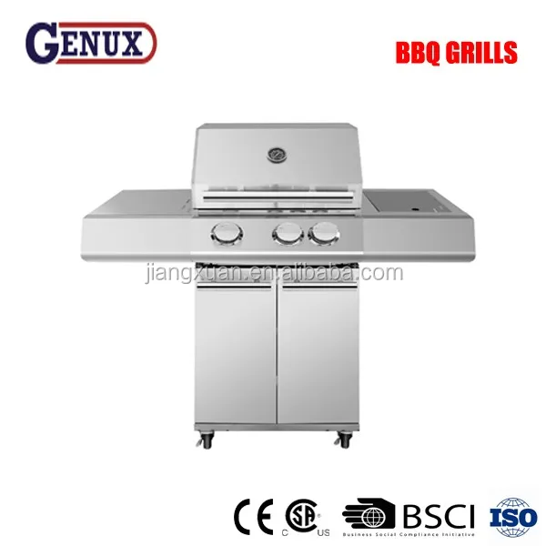 2015 new design 3 burners stainless steel barbecue grill bbq