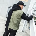 Custom Fabric Splicing Color Block 60 Cotton 40 Polyester Hoodies OEM Logo Printed Pullover Streetwear Hoodies