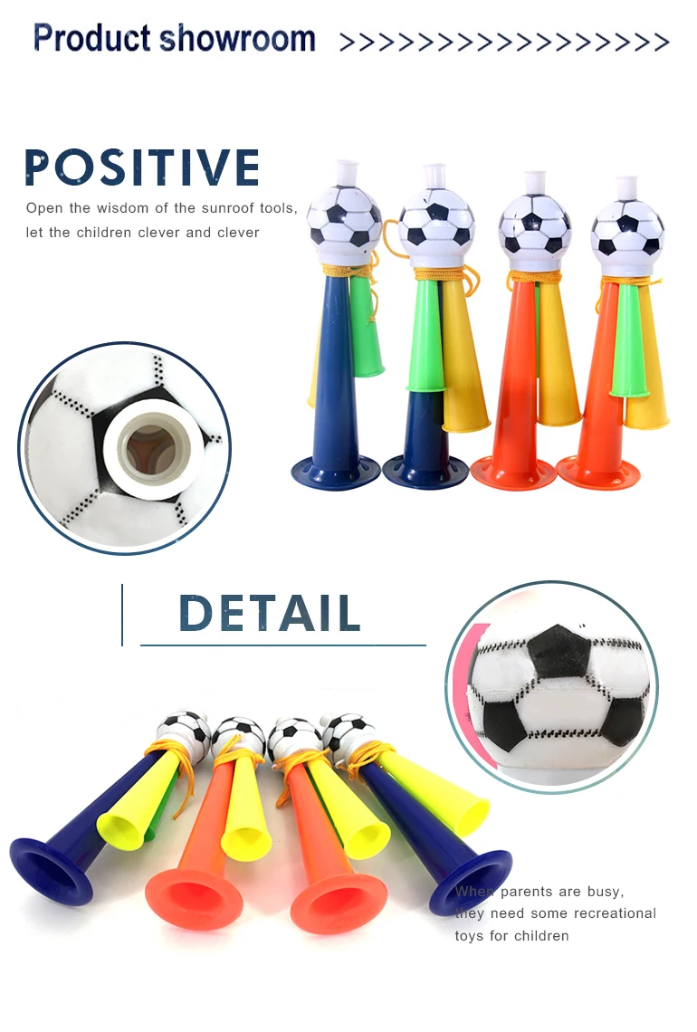 Chengji Promotional 19cm football match game cheering sports event air plastic toy horne