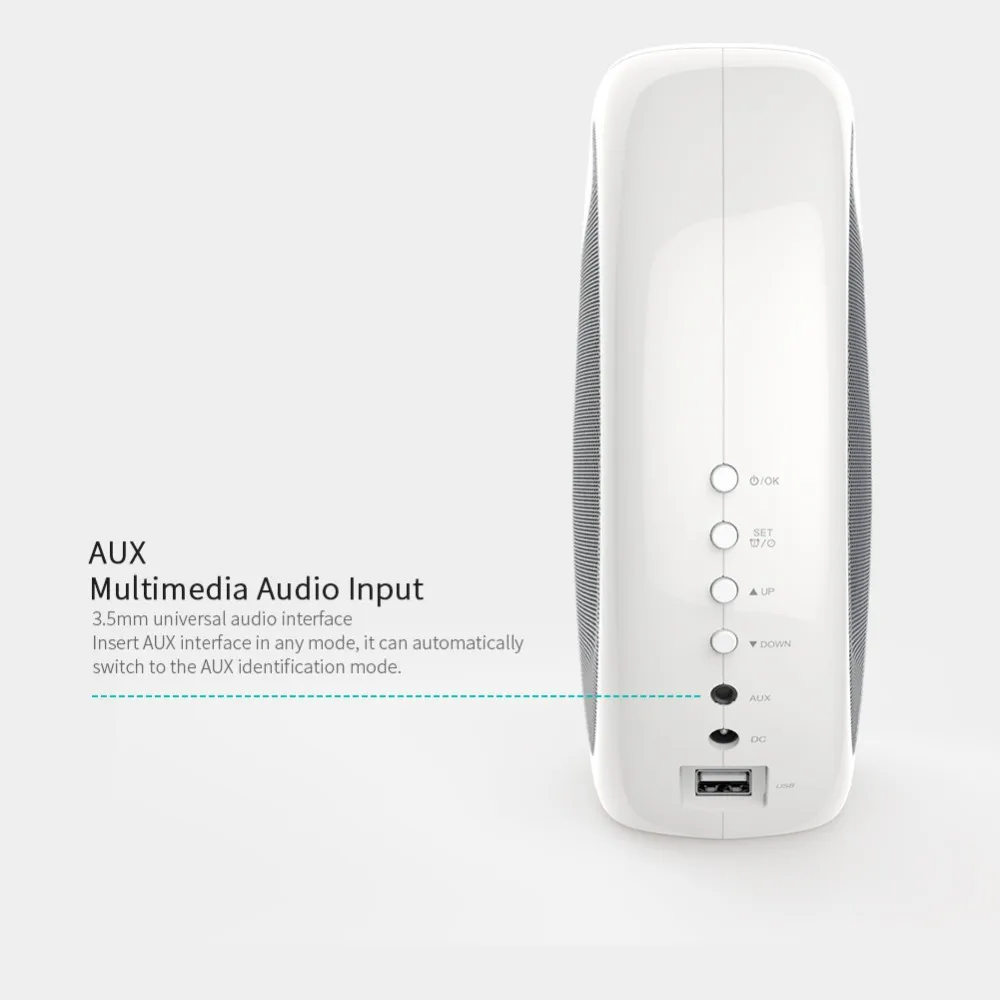 Nillkin stereo music bluetooth speaker with wireless charging alarm clock wireless speaker with LCD time display - ANKUX.COM