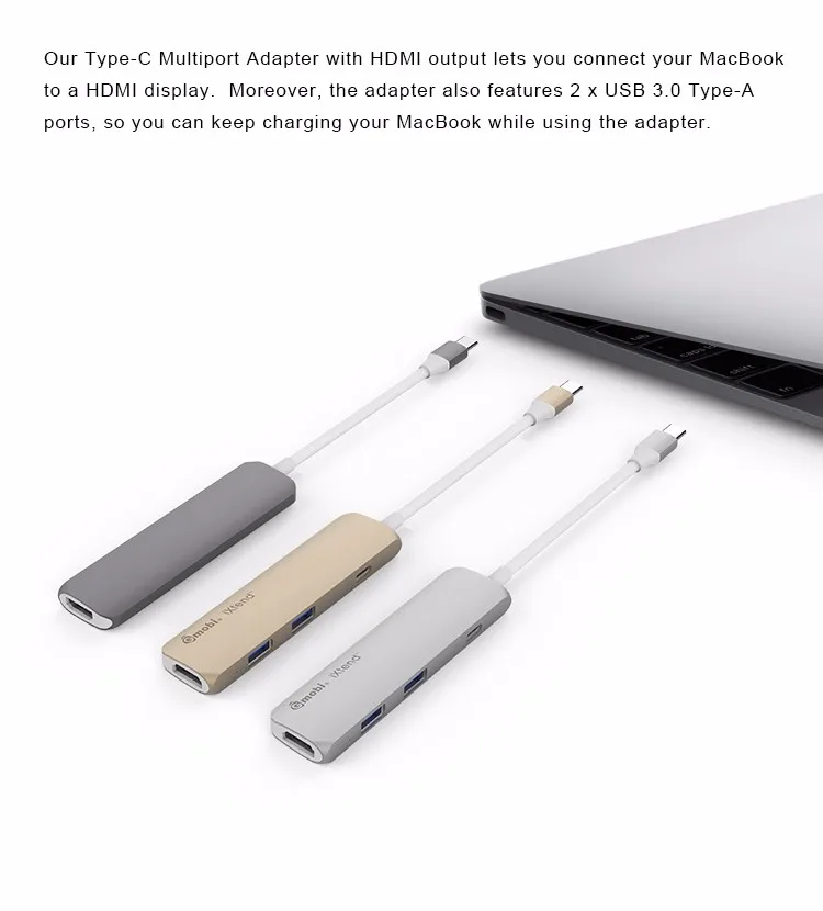Gopod multi-in-1 aluminum usb-c hub type-C usb 3.0 hub for macbook pro