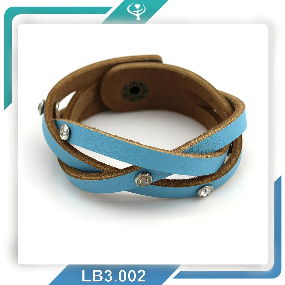 2016 New Wholesale Braided Leather Bracelet For Men/women Custom Crystal Leather Bracelet With ...