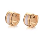 Brazilian Gold Stainless Steel Natural Shell Hoop Earrings Fashionable