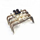 Squared Clutch Bag Frame Metal Handbag Kiss Clasp Lock